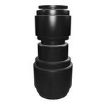 NeoFit - Acetal Black Union Connector 3/8" tube x 1/4" tube