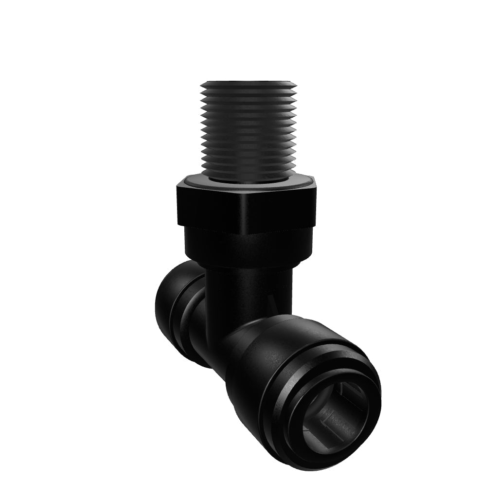 NeoFit - Acetal Black Swivel Tee 1/2" x 1/2" NPTF Branch
