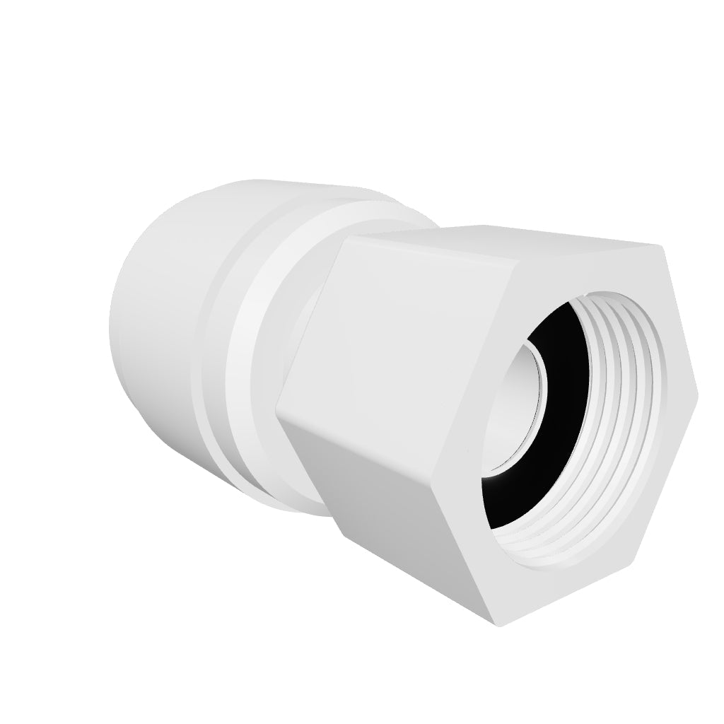 NeoFit - Acetal Natural White Female Adapter 3/8" tube x 7/16-24 UNS -Cone Type