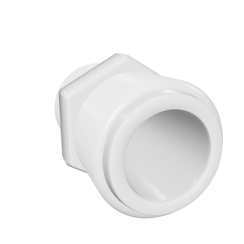 Hex Pipe Nipple 1/4" MNPT Polypro White
