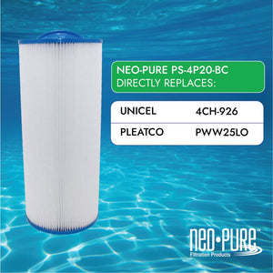 Neo-Pure PS-4P20-BC Pool and Spa Filter 4-15/16" x 13-1/2“