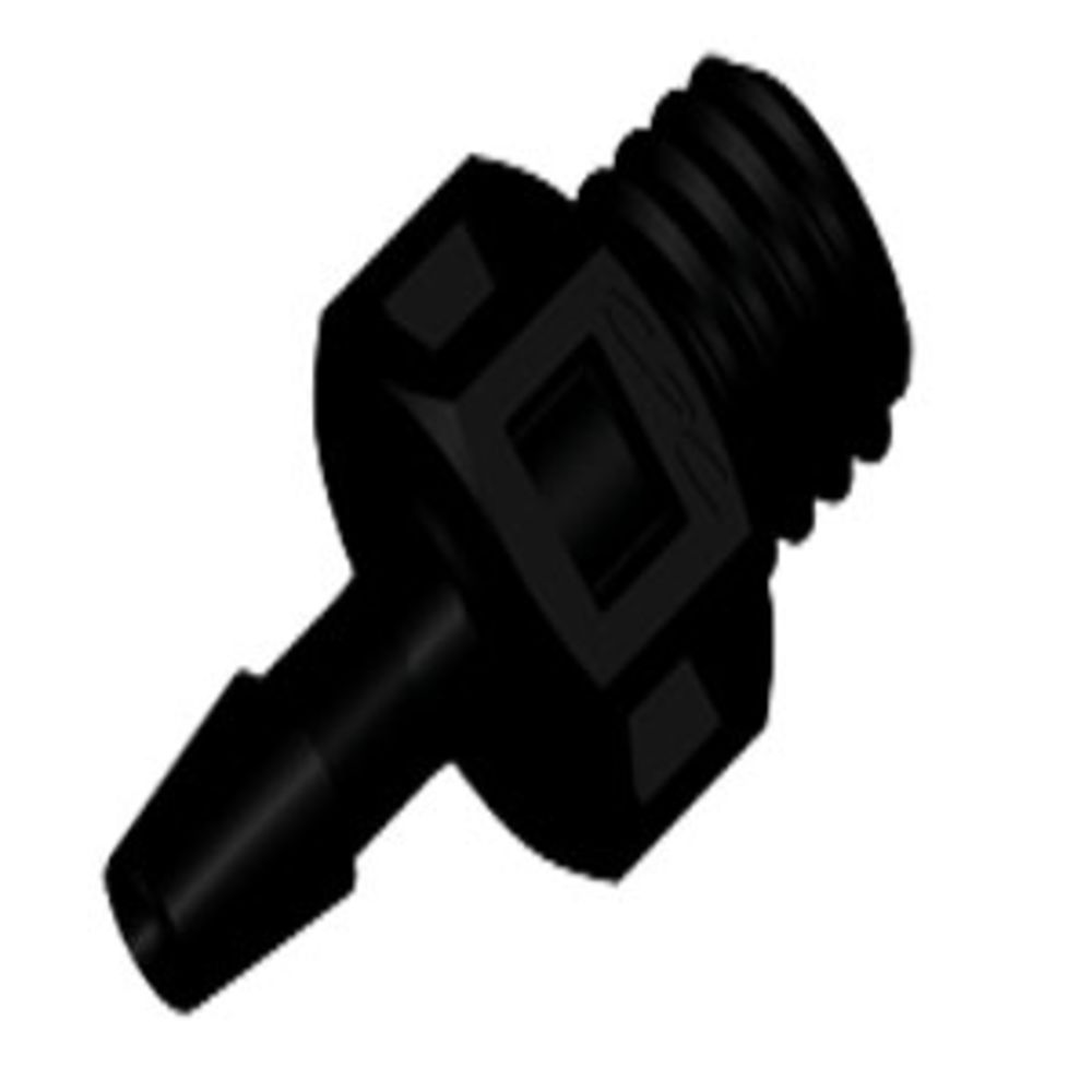 KS331 Straight Fitting Black Nylon 1/4-28 UNF X 3/32 HB