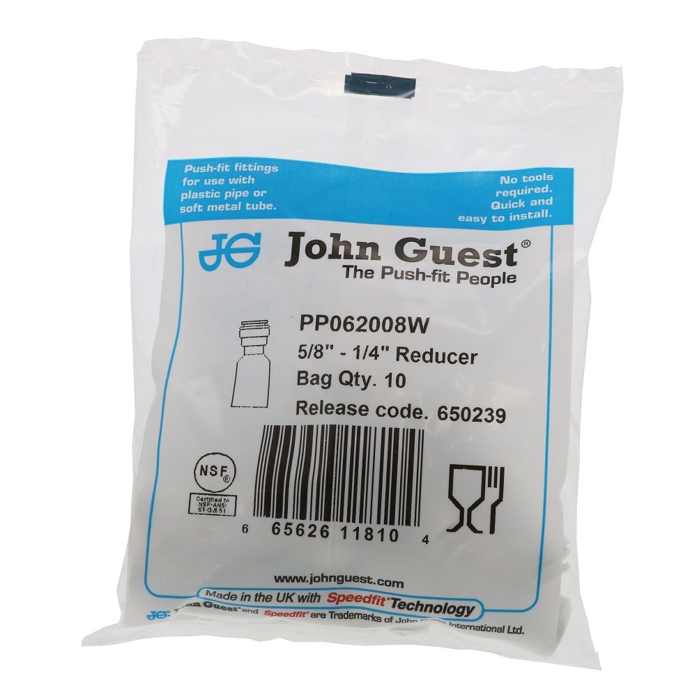 John Guest Reducer Stem - 5/8 CTS Stem x 1/4 OD