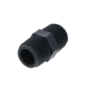 Nipple Hex - 3/8 x 3/8 MPT Black Polypropylene