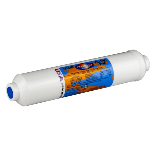Omnipure CL10ROT40-B Inline Coconut Shell Carbon GAC - 10" x 2" Filter - 1/4" FPT