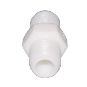 Hex Pipe Nipple 3/8" MNPT Polypro White