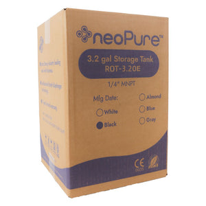 NeoPure Tank RO 3.2 Gallon Black w/Shut-Off Valve - 3/8 x 1/4 NPTF