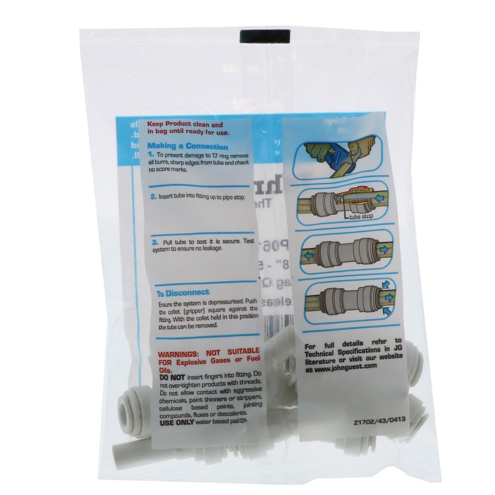 John Guest Reducer Stem Polypro - 3/8 OD Stem x 5/16