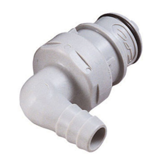 61100 NSF Valved Elbow Hose Barb Coupling Insert 3/8 ID Barb