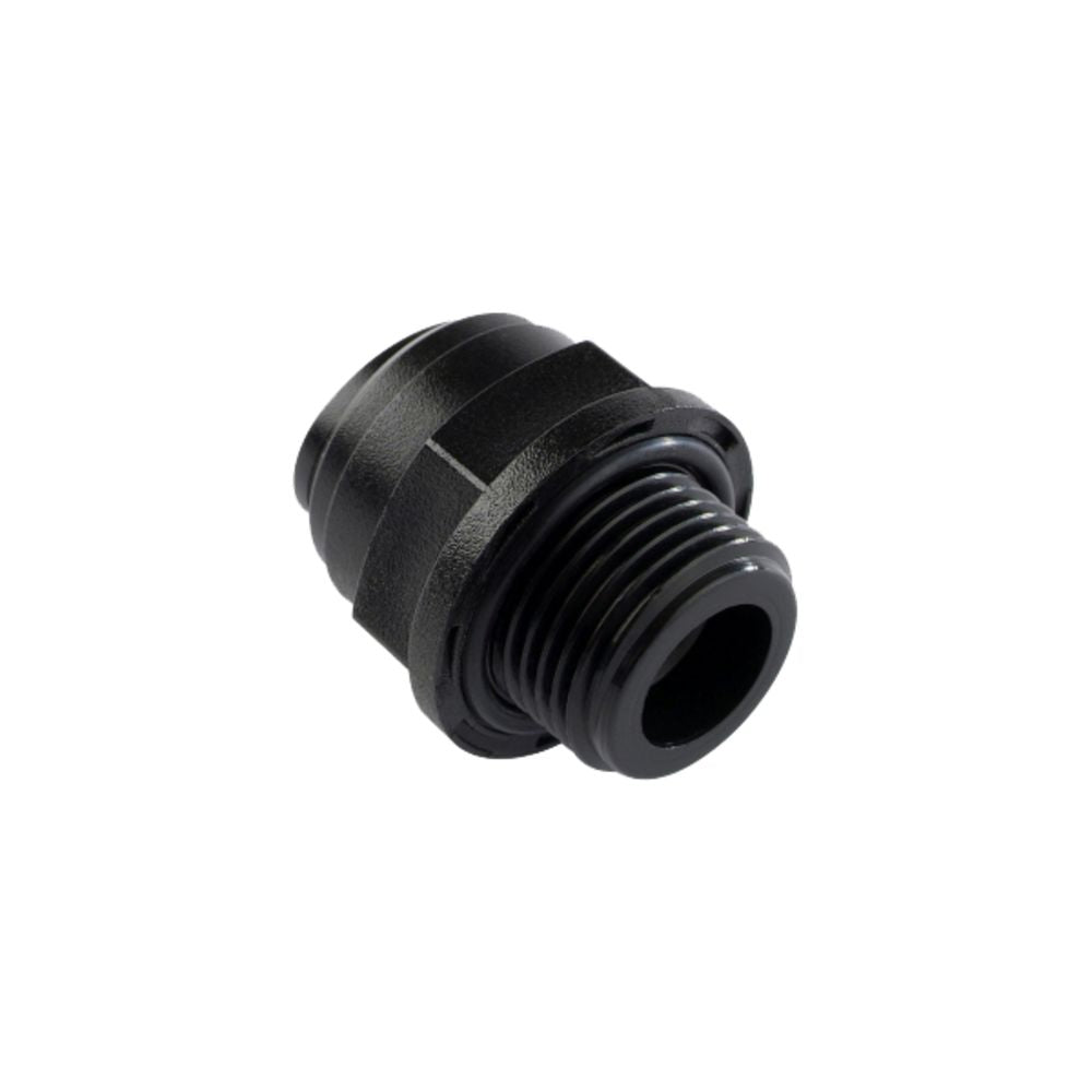 NeoFit - Acetal Black Male Connector- 12mm tube OD x 3/8"BSP[P]