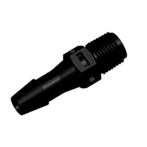 FitQuik Nylon Thread to Tube Straight Fitting - 1/8 NPT to 1/4 ID Barb - Black