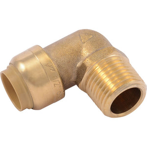 SharkBite® U280LF Lead-Free Brass Push-to-Connect Male Elbow - 1/2" x 1/2" MPT