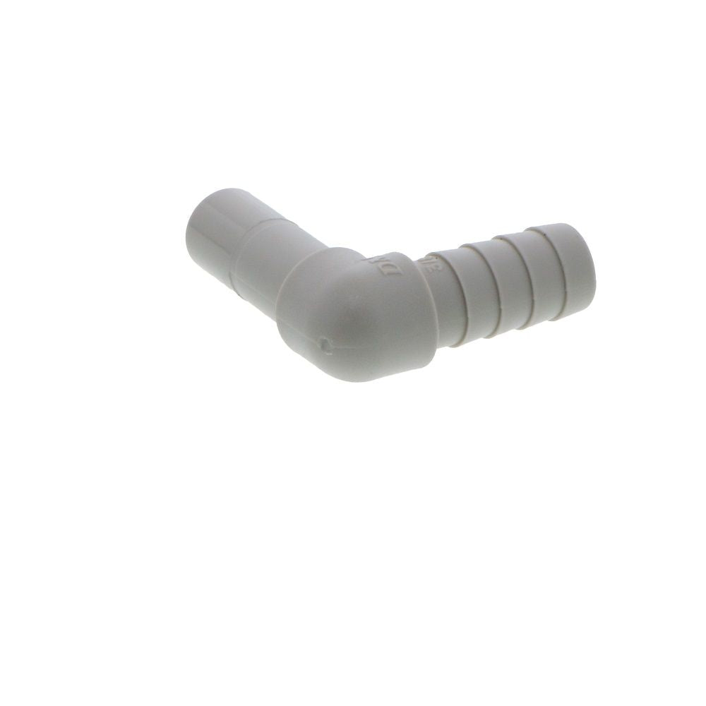 DMfit Stem Elbow Barb Connector  - 3/8 OD Stem x 3/8 ID Barb