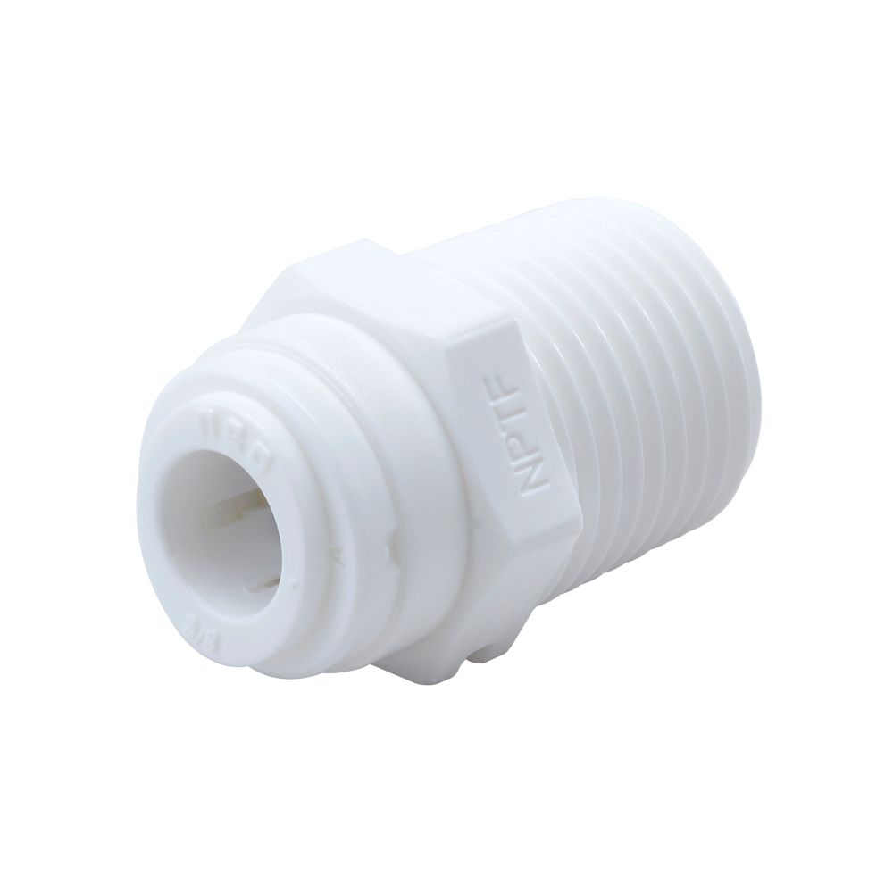 NeoFit - Acetal White Male Connector 3/8" tube x 1/2"NPTF