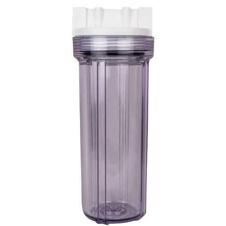 10" Slim Line Filter Housing Blue Sump/White Boss Cap 1/2" No PR - 1/2" FPT