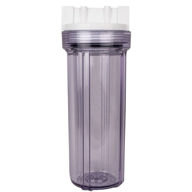 10" Slim Line Filter Housing Blue Sump/White Boss Cap 1/2" No PR - 1/2" FPT