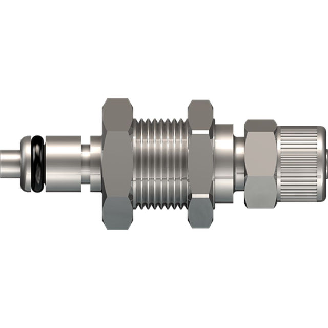 LinkTech 20CB Series Panel Mt. Male, Valved, 1/4" PTF, Chrome Brass, Buna N