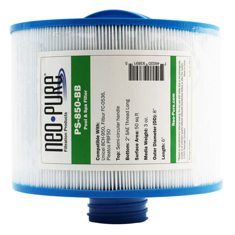 Neo-Pure PS-850-BB Pool and Spa Filter 8" x 6"
