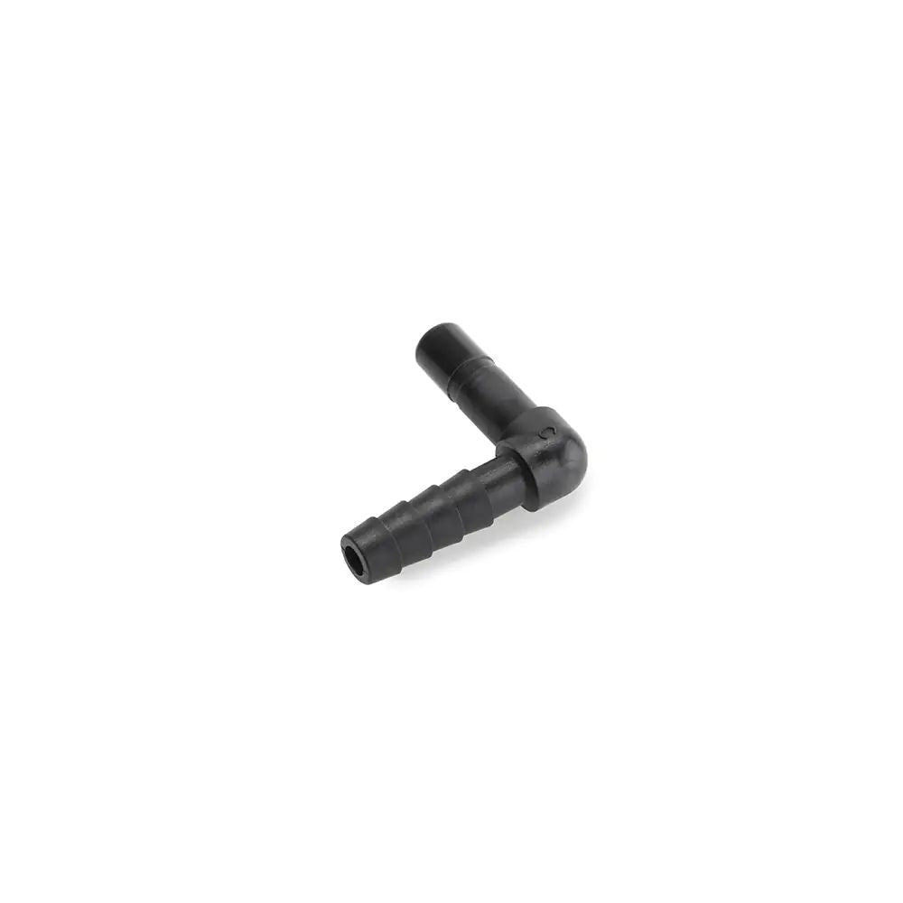 Black Kynar PVDF Tube Stem 90 Barb - 1/4