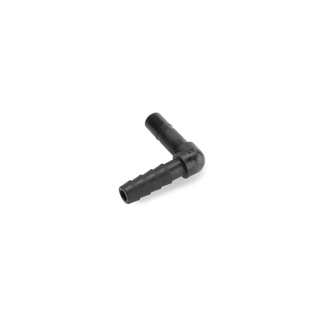 Black Kynar PVDF Tube Stem 90 Barb - 1/4