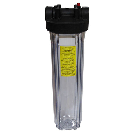 Watts 20" Full Flow Water Filter Housing Black/Clear w/ PR - 1" FPT