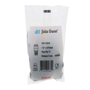 John Guest Male Connector BSPT - 1/2 x 3/8  BSPT