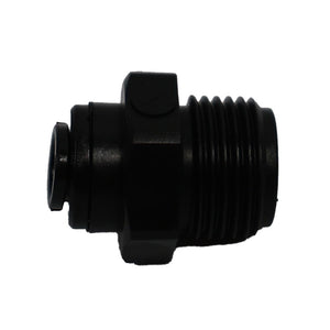 BLACK - Male Connector Acetal  1/4 qc x 3/8 MNPT
