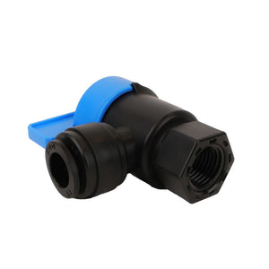 NeoFit - Acetal Black Tank Valve Female Elbow 1/4" FPT x 3/8" tube