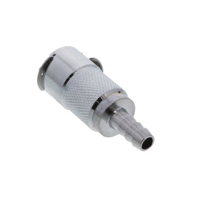 LCD17004V Valved In-Line Hose Barb Coupling Body - 1/4 Hose ID Barb FKM [Viton] O-ring