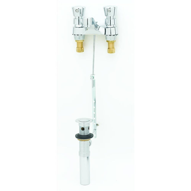 T&S Brass B-0830 Deck Mount Slow Self-Closing Centerset Lavatory Metering Faucet w/ Pop-up