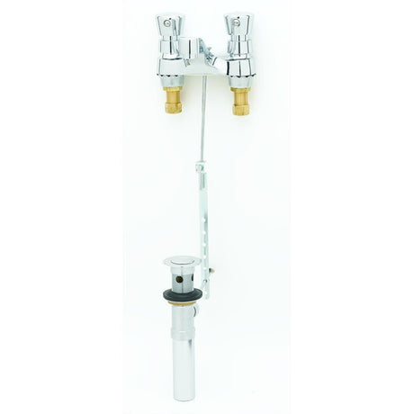 T&S Brass B-0830 Deck Mount Slow Self-Closing Centerset Lavatory Metering Faucet w/ Pop-up