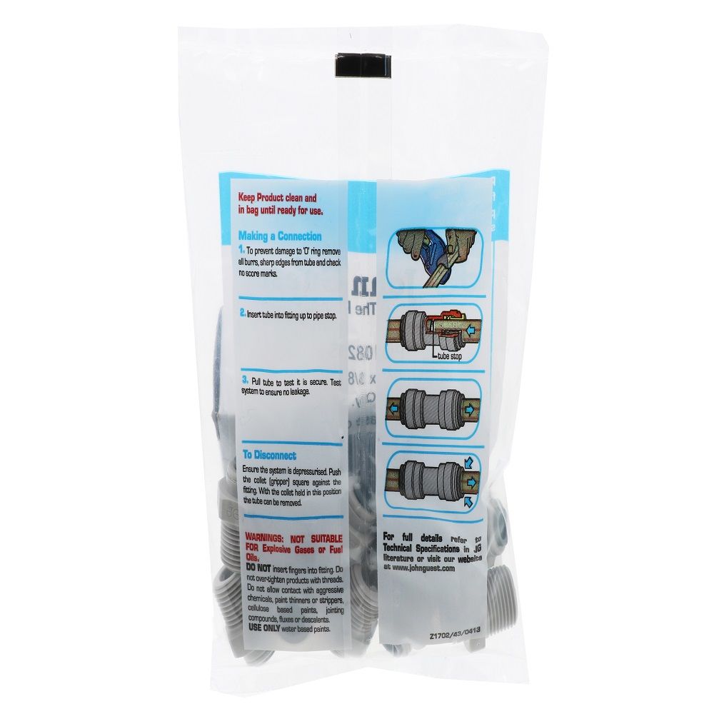 John Guest Male Connector NPTF - 1/4 x 3/8  NPTF