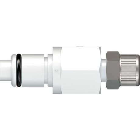 LinkTech 40AC Series Straight Male, Valved, 1/4" PTF, Natural Acetal, Buna N