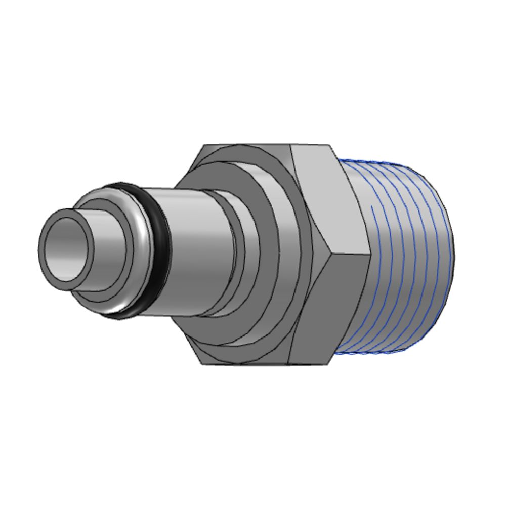 LCD24006VBR Valved Male Thread Coupling Insert 3/8 NPT [Viton] O-rings