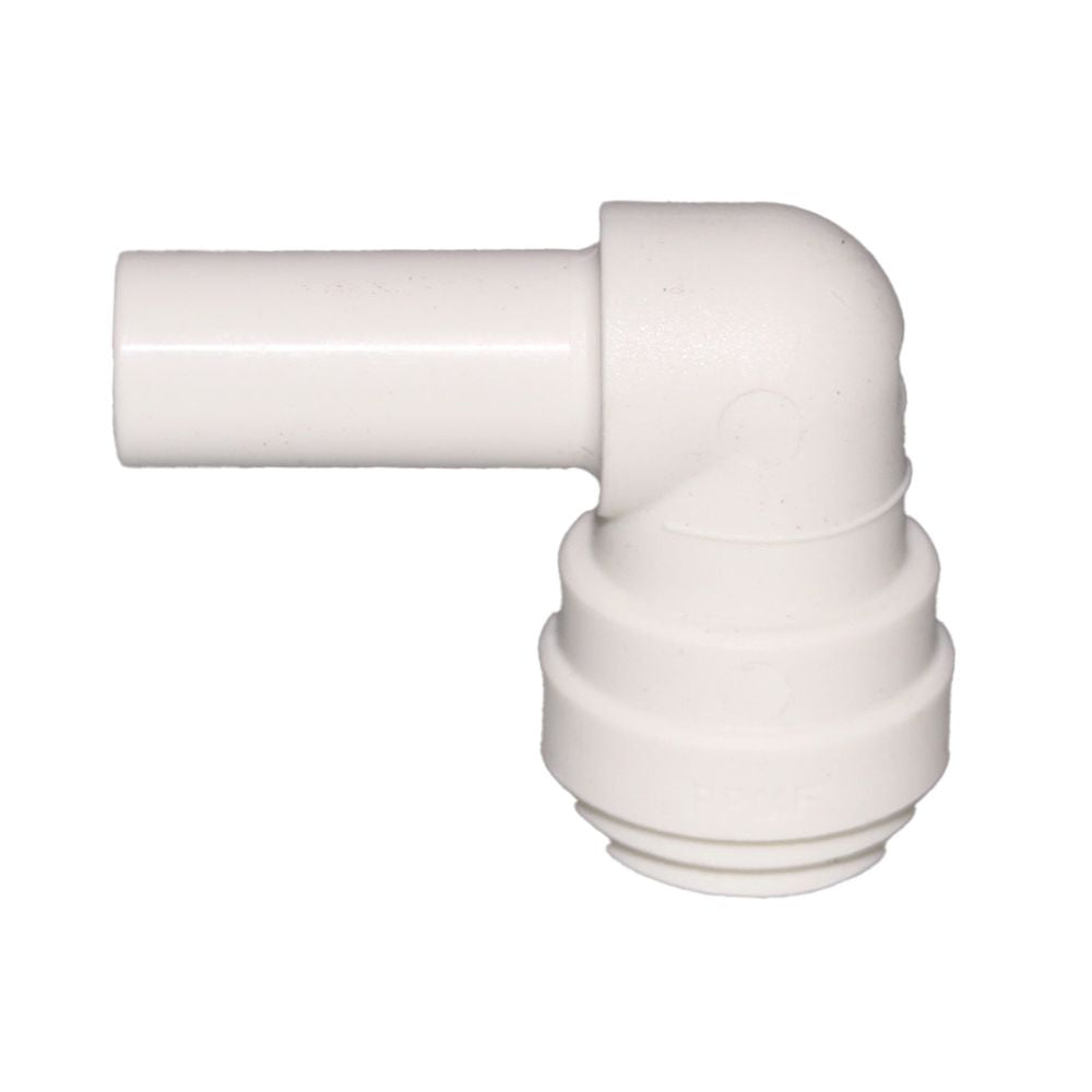 John Guest Stem Elbow Connector Polypro - 1/4 Stem x 1/4