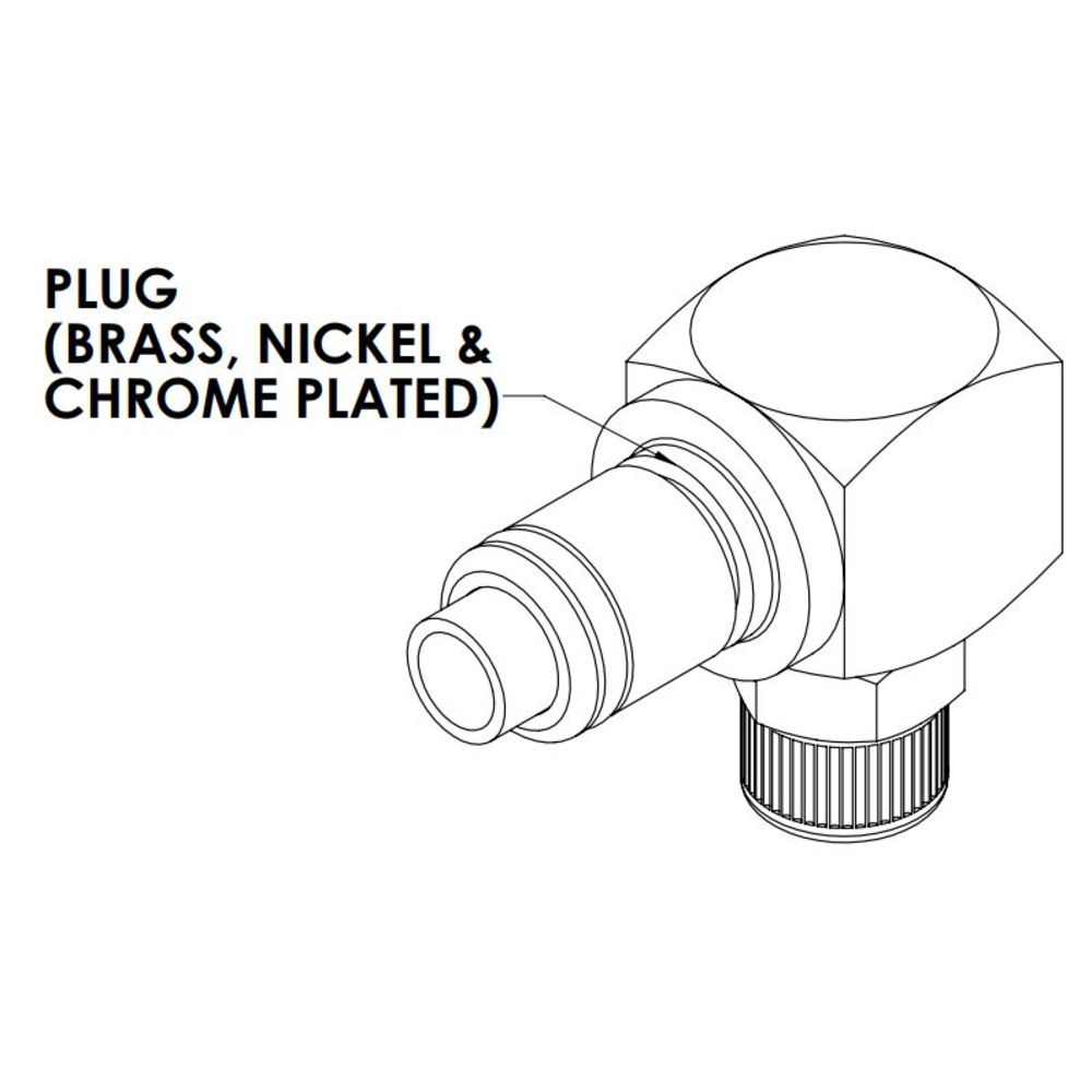 LinkTech 40CB Series Elbow Male, Valved, 1/4" PTF, Chrome Brass