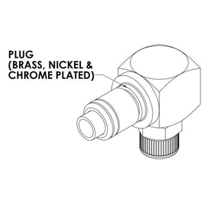 LinkTech 40CB Series Elbow Male, Valved, 1/4" PTF, Chrome Brass