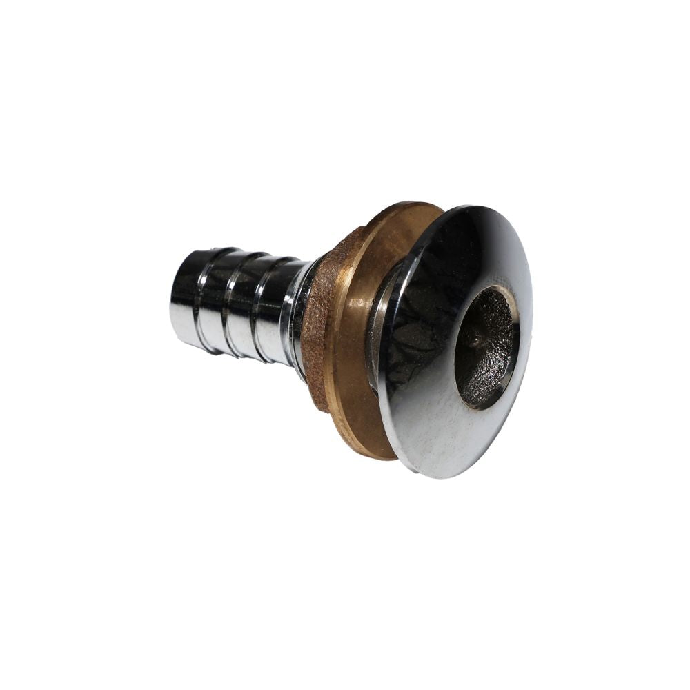 Watts Chrome Plated Thru Hull Fitting With Nut - 3/4" Barb