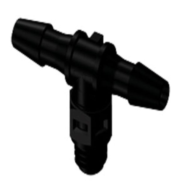 MT431 Tee Fitting Black Nylon Tapered 10-32 X 1/8 HB X 1/8 HB