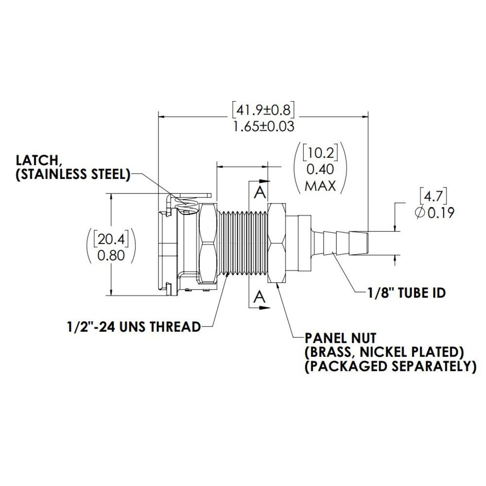 LinkTech PANEL MT SOCKET NV 1/8HB MOLDED BLUE