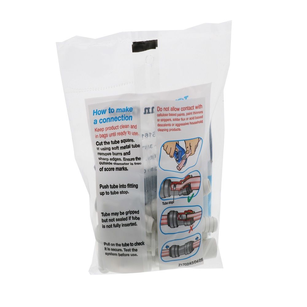 John Guest Polypro Tube to Hose Stem - 1/2 OD Stem x 3/8 ID Barb