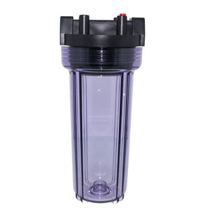 10" Neo-Pure Standard Water Filter Housing Black/Clear with Pressure Relief - 3/4" FPT