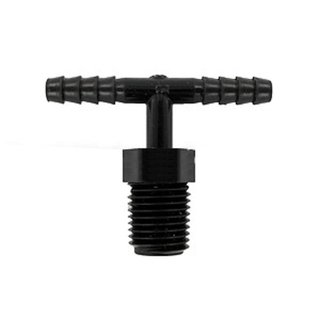 Barb Tee x Male Branch - 1/4 ID x 1/4 MNPT