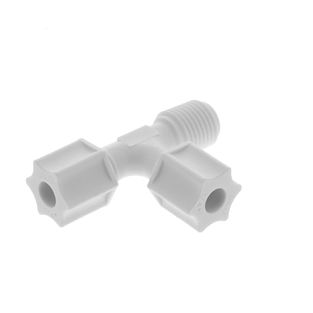 JACO 75-4-4-P-O Polypropylene Male Run Tee 1/4 OD Tube x 1/4 MPT
