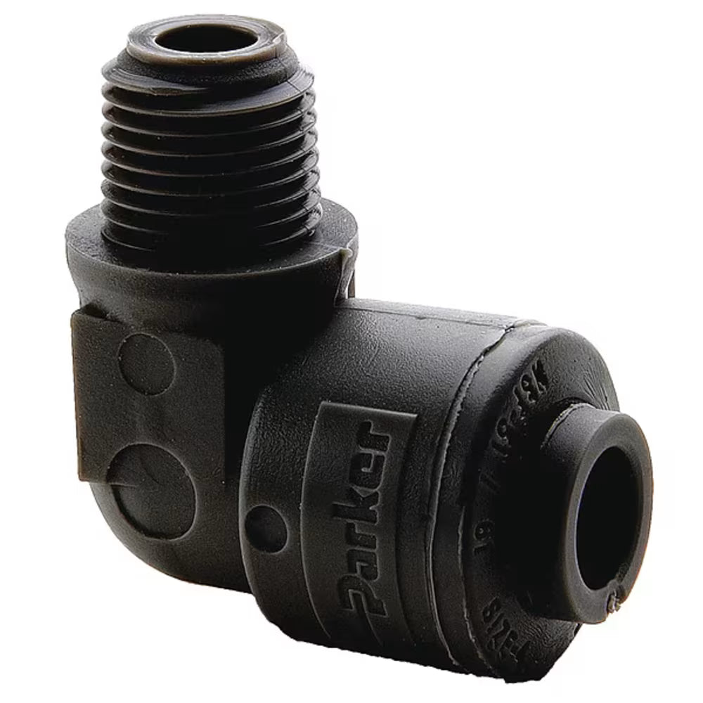 Parker TrueSeal Push in Tube Fitting - 1/4 OD - 1/4 OD - FB4ME4-HBLK