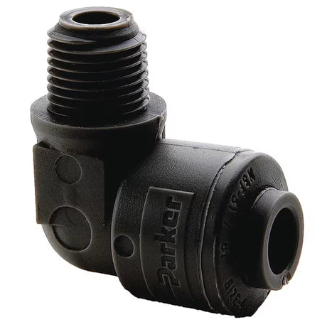 Parker TrueSeal Push in Tube Fitting - 1/4 OD - 1/4 OD - FB4ME4-HBLK