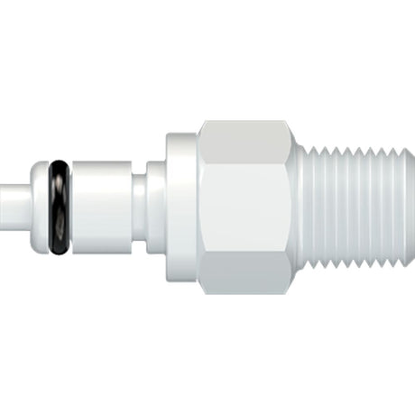 LinkTech 20AC Series Male Thread Male, Valved, 1/4" MNPT, Natural Acetal, Buna N