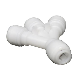 NeoFit Acetal White Three Way Divider 1/2" tube x 1/2" tube