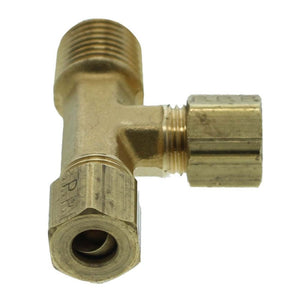 Brass Run Tee 1/4" COMPRESS X 1/4" MPT