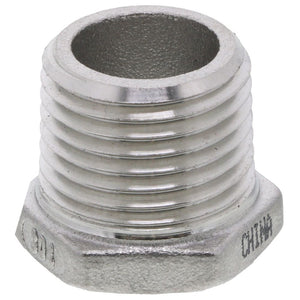 Lead Free Stainless Steel Hex Bushing - 1/2 MPT x 3/8 FPT